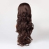 باروكة شعر طويل مموج صناعي للنساء والسيدات لون بني داكن