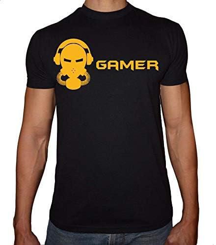 Fast Print Gamer Round Neck T-Shirt for Men - Yellow