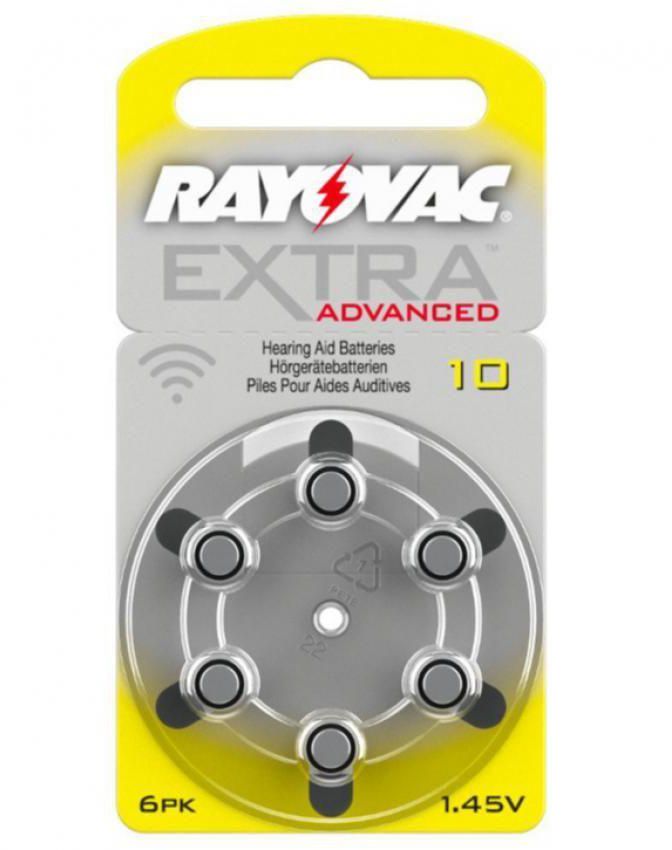Rayovac Extra MF Size 10 Hearing Aid Batteries - 6 Pcs