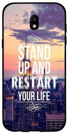 غطاء حماية لهاتف سامسونج جالاكسي J5 ‏2017 مطبوع عليه عبارة "Stand Up And Restart Your Life"