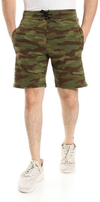aZeeZ Elastic Camouflage Short With Side Pockets - Green & Brown