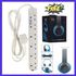 Power King 6 Outlet Power Extension Cable > - White& P47 Strong Bass Headphone