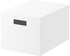 TJENA Storage box with lid - white 25x35x20 cm