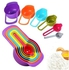 Measuring Cup and Spoon Set - Stackable Colorful Plastic for Kitchen Baking tools (6pcs Random Color)