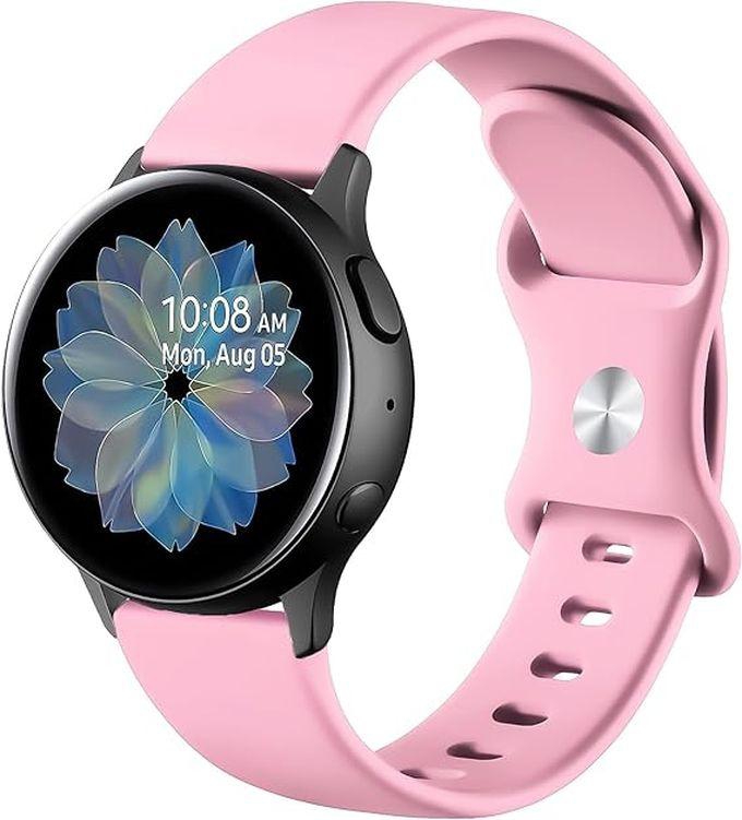 Silicone Band 20mm, Waterproof Soft Silicone Sport Band For Samsung Gear Sport/Samsung Watch 4/5/5 Pro/S2 Classic/Active 2 44/40mm/Amazfit GTS4/GTS3, By TenTech - Rose Pink