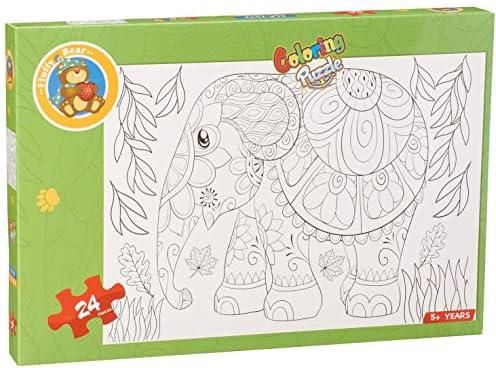 Elephant coloring puzzle - 24 pcs