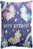 Animal Printed Cushion Cover Cotton Purple/White/Blue 45x45centimeter