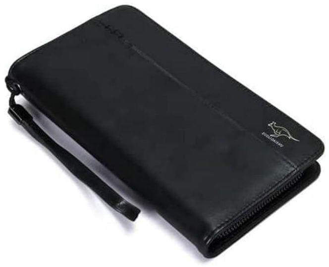 Elegant Men Solid Wallet & Card Holders Kangaroo - Black
