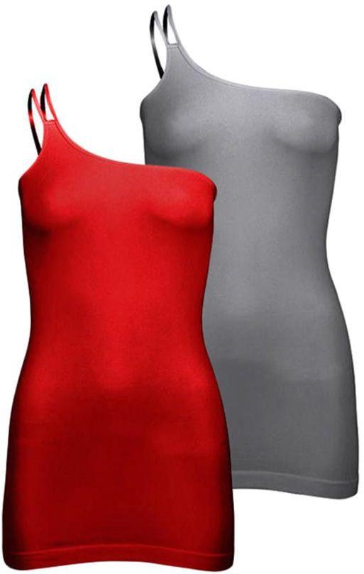 Silvy Set of 2 Casual Dress for Women - Red / Gray, X-Large