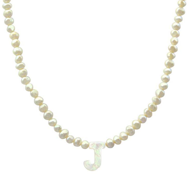 Pearls Strand Letter J Necklace