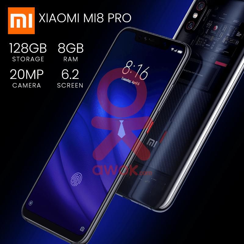 Mi Xiaomi Mi8 Pro, 128GB+8GB RAM, 4G Dual Sim, Transparent Titanium