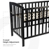 MOON Wooden Window crib(129X69X96 cm) -Dark choclate  +  Moon Crib Mattress (126 x 65 x 7 cm),|0-4 years|- White