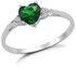 Heart Emerald Cz Engagement Ring - 02EM46