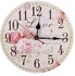 No Brand Decorative Silent Round Vintage Wooden Wall Clock Peony Design - Colormix