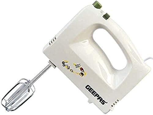 Geepas GHM2001 160W Hand Mixer - Professional Electric Handheld Mixer for Baking - 5 Speed Function, Includes Stainless Steel Beaters & Dough Hooks, Eject Button