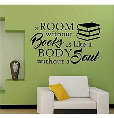 Quotes On Book Reading Wall Decals For Living Room أسود 60x90سم