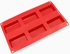 Freshware Red 6-cavity Silicone Rectangular Brownie, Corn Bread, Muffin and Soap Molds (Pack of 2)