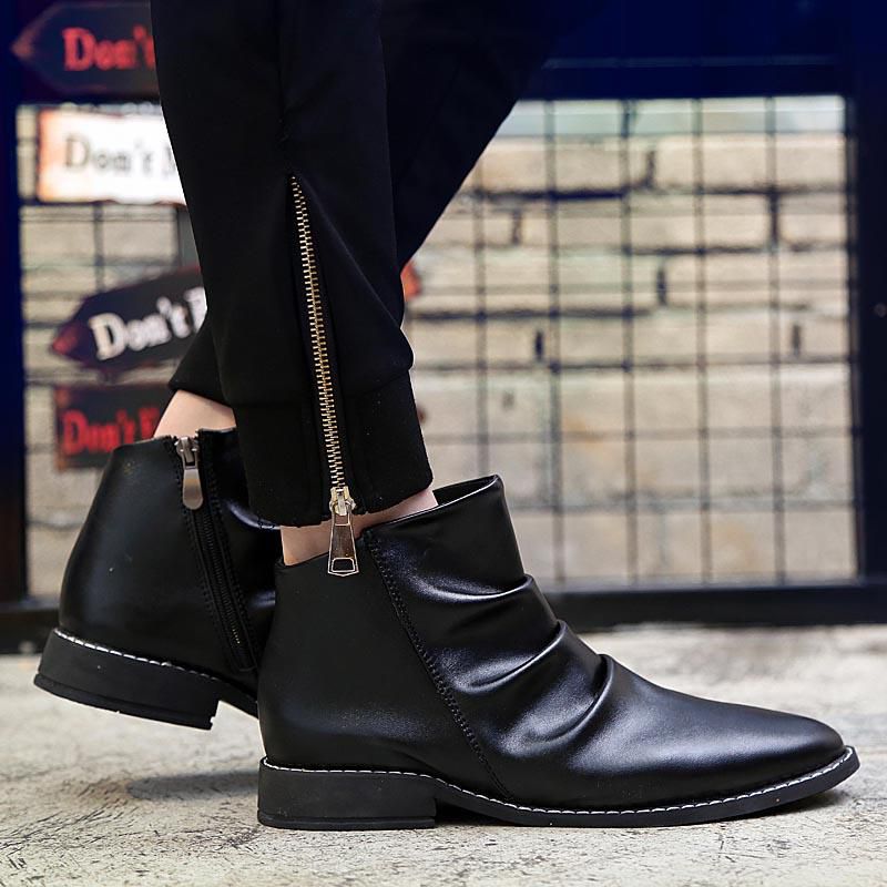 Brand Fashion Men Boots, High Quality Men Ankle Boots, Popular Men Autumn Shoes black 39