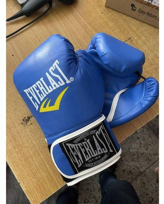 Everlast Adult Leather Boxing Glove (blue )