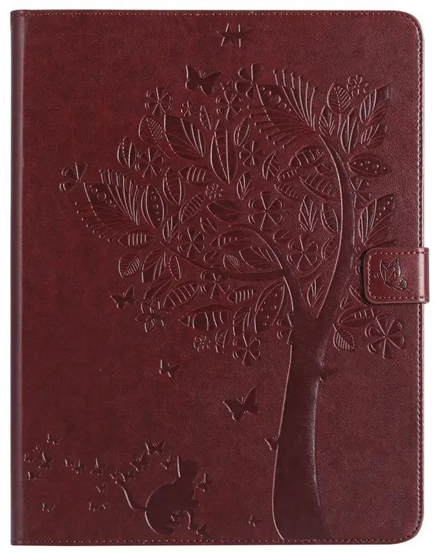 iPad 2/3/4 Case,Embossed [Tree Cat] Folio Flip Wallet Cover