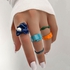 Fashion Candy Color Pearl Irregular Joint Women'S Ring Five Piece Set