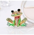 Rhinestone Inlaid Frog Brooch Shirt Collar Badge