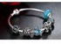 Bamoer 925 Silver Charm Bangle with Bear Animal Open Your Heart Charm Bracelet Blue Glass Ball Friendship Bracelet