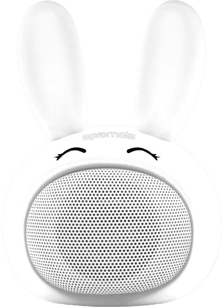 Promate Mini Bluetooth Speaker, Premium Cute Bunny Animal Bluetooth Wireless Stereo Audio with Handsfree Calling and Superior Sound, Rich Bass for iPhone X, 8, Samsung S9, S9+, OnePlus 5T, Bunny White