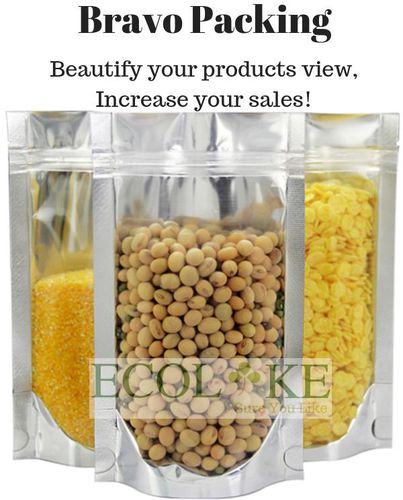 Ecolike Extra Thick Ziplock Aluminium Plated Stand Food grade packaging bag (pieces)