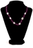 Fashionable Fuchsia Necklace White Flowers Bead Chain Necklace
