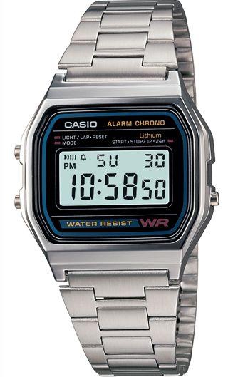 Casio Unisex Digital Dial Stainless Steel Band Watch [A158WA-1]