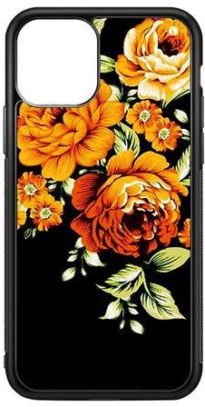 Protective Case Cover For Apple iPhone 11 Pro Max Flowers (Black Bumper)