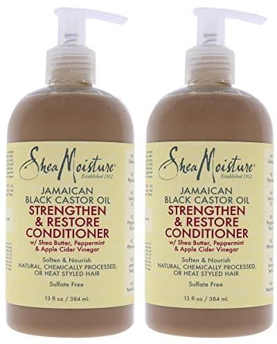 Shea Moisture Jamaican Black Castor Oil Grow and Restore Rinse Out Conditioner - Pack of 2 For Unisex 13 oz Conditioner