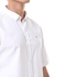 قميص سادة يأكمام قصيرة وشعار مطرز للرجال من اندورا - ابيض، M