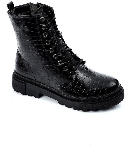 xo style Leather Half-Boot - Black