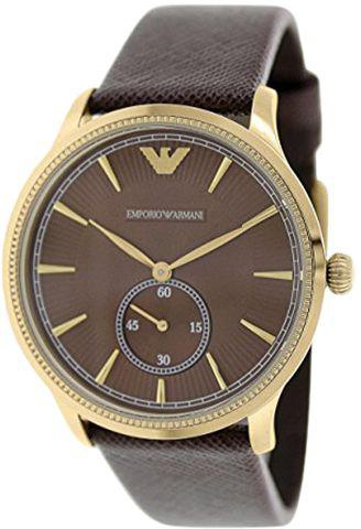 Emporio Armani Men's Brown Dial Leather Band Watch - AR1799