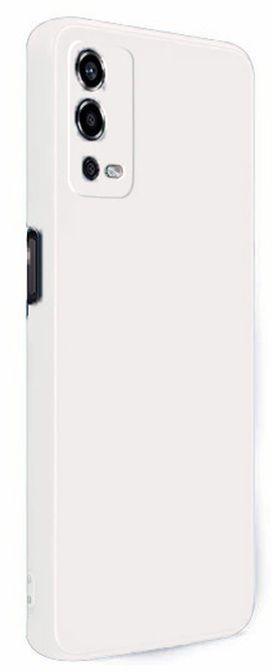 Oppo A55 Silicone Case Soft Liquid Silicone Cover & Soft Microfiber- White