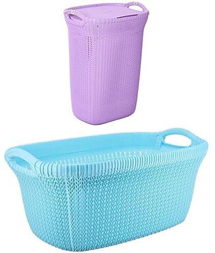 Laundry Basket Palm Purple + Laundry Basket Palm Oval Turquise