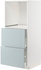 METOD / MAXIMERA خزانة للفرن بدرجين - أبيض/Kallarp رمادي فاتح-أزرق ‎60x60x140 سم‏