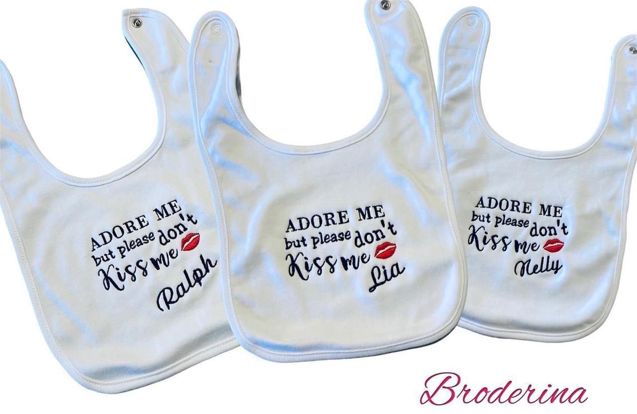 Adore Me But Please Don’t Kiss Me Customized Bib With Names