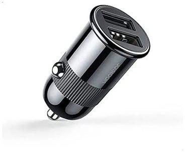 3.1A Mini Dual-Port Fast Car Charger With Micro Usb Cable Black
