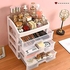 Makeup Organizer with 3 Drawers, Bathroom Vanity Countertop Storage for Cosmetic, Beauty Organizer Cosmetic Display Cases Box for Cosmetics, Brushes, Lotion, Nail Lipstick and Jewelry