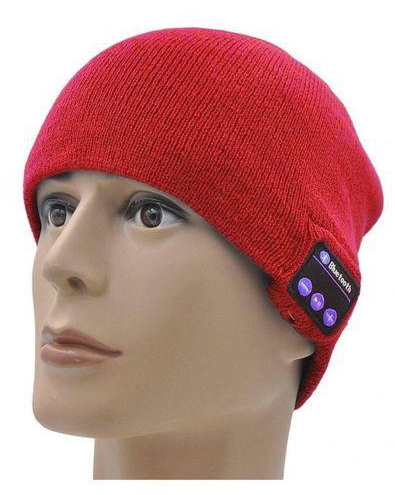Ice cap Beanie with Built-in Removable Headphones - Red
