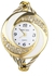 Quartz Rhinestone Whirlwind Design Wristwatch - White Gold