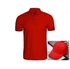Mens Quality Single Collar Neck Polo Red And Face Cap Red