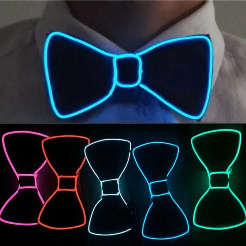 LED Light Up Mens Bow Tie Necktie Luminous Flashing For Dance Party Christmas Evening Party Decoration
