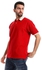 Pavone Pique Bi-Tone Cotton Half Sleeves Polo Shirt - Red & Light Grey