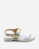 Tata Tio Patent Straps Sandals - White & Gold