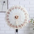 Lace Fan Cover Electric Fan Dust Cover All Inclusive Floor Stand Round Fan Protective Cover (White)