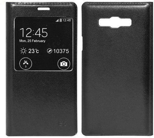 Margoun Slim Leather Case Flip Cover for Samsung Galaxy E5 black